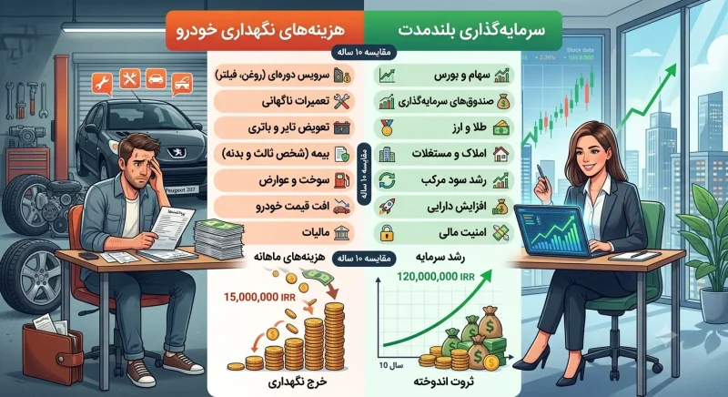هزینه های نگهداری خودرو در مقایسه با سرمایه گذاری