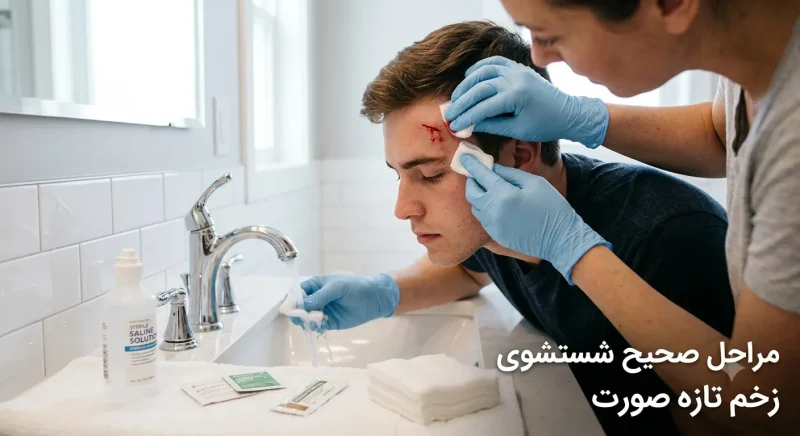 شستشوی صحیح زخم تازه صورت