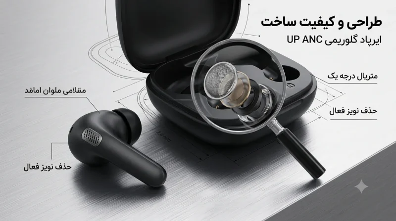 طراحی و کیفیت ساخت ایرباد گلوریمی UP ANC