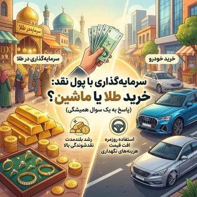 سرمایه‌گذاری با پول نقد: خرید طلا یا ماشین؟ (پاسخ به یک سوال همیشگی)