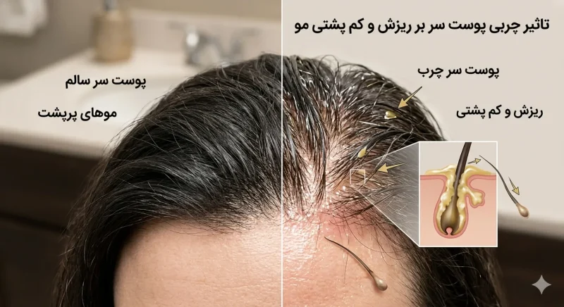 ارتباط ریزش مو و چربی پوست سر