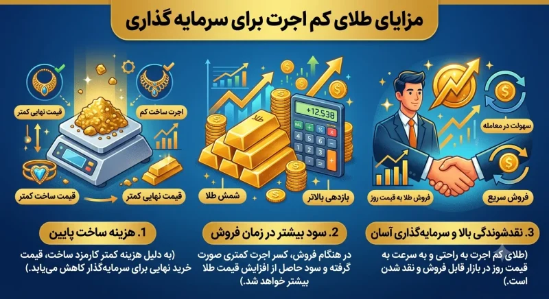 مزایای طلای کم اجرت برای سرمایه گذاری