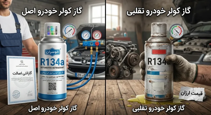 تفاوت گاز کولر خودرو اصل و تقلبی