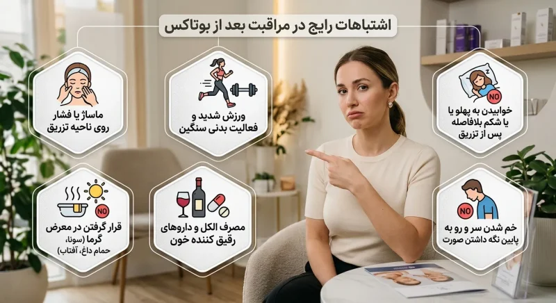 اشتباهات رایج در مراقبت بعد از بوتاکس