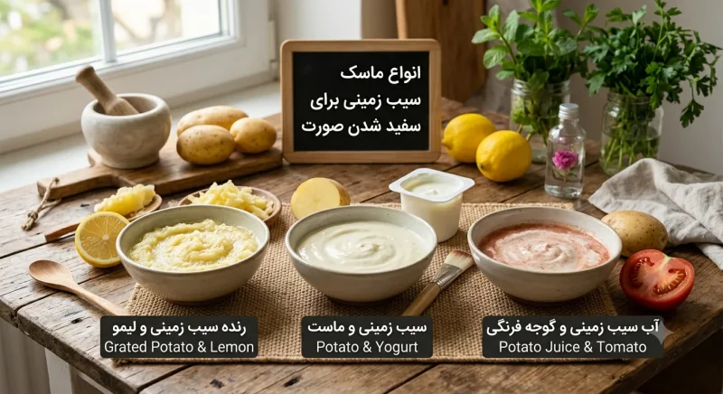 ترکیبهای مختلف ماسک سیب زمینی برای پوست صورت انواع ماسک سیب زمینی برای سفید شدن صورت