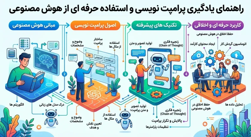 راهنمای یادگیری پرامپت نویسی و استفاده حرفه ای از هوش مصنوعی