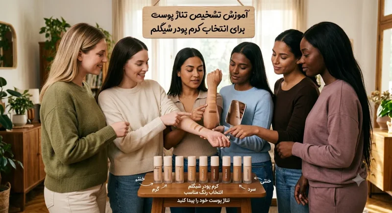 انتخاب شید مناسب کرم پودر شیگلم بر اساس تناژ پوست