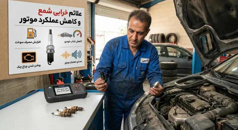 علائم خرابی شمع خودرو و کاهش عملکرد موتور علائم خرابی شمع خودرو و کاهش عملکرد موتور