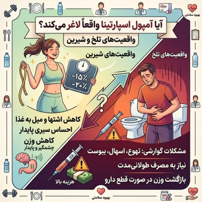 آیا آمپول اسپارتینا واقعاً لاغر می‌کند؟ واقعیت‌های تلخ و شیرین.