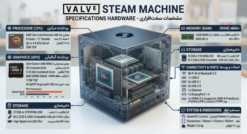 مشخصات سخت افزاری استیم ماشین
