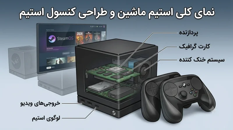 نمای کلی استیم ماشین و طراحی کنسول استیم