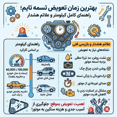 بهترین زمان تعویض تسمه تایم و علائمی که نباید نادیده بگیرید