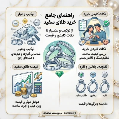 راهنمای جامع خرید طلای سفید: از ترکیب و عیار تا نکات کلیدی و قیمت