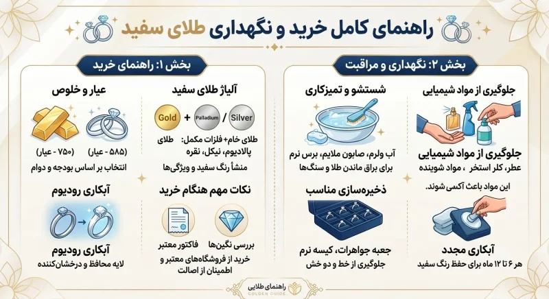 راهنمای خرید و نگهداری طلای سفید