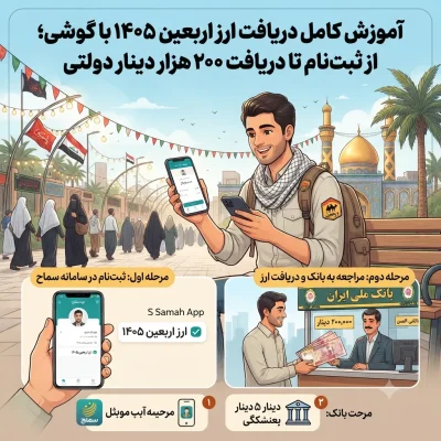 دریافت ارز اربعین ۱۴۰۵ با گوشی؛ آموزش ثبت‌نام و دریافت ۲۰۰ هزار دینار دولتی