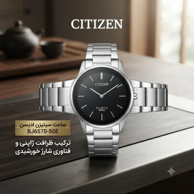 سیتیزن از ساعت مچی ادیسن BJ6570-50E رونمایی کرد؛ ترکیب ظرافت ژاپنی و فناوری شارژ خورشیدی