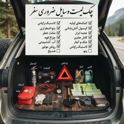 لیست کامل وسایل ضروری ماشین در سفر؛ چک‌لیست اضطراری که هر راننده باید داشته باشد