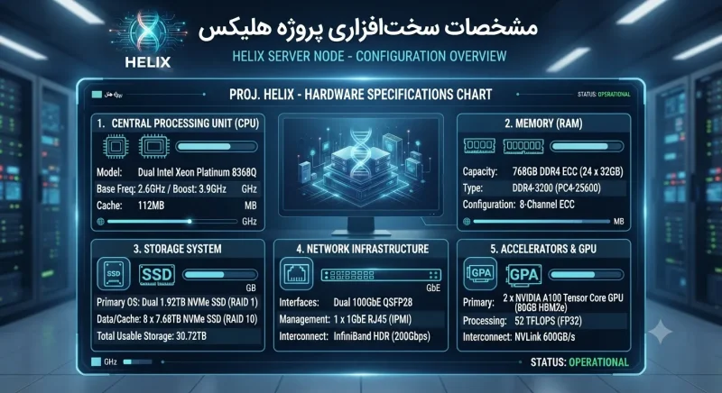 مشخصات سختافزاری پروژه هلیکس نمودار مشخصات سختافزاری پروژه هلیکس