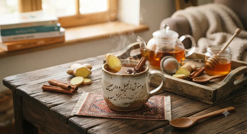 دمنوش زنجبیل و دارچین برای درمان سریع سردی معده و بلغم