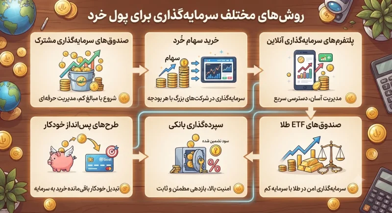 روش‌های مختلف سرمایه‌گذاری برای پول خرد