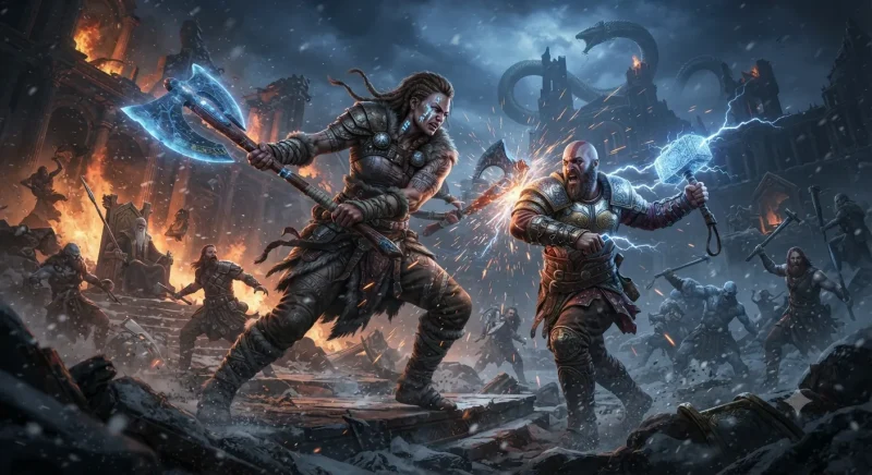 نبرد لوفی با خدایان در God of War Laufey