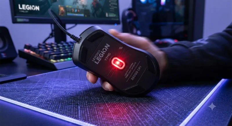 حسگر قدرتمند ماوس گیمینگ Lenovo Legion Y7MG با دقت بالا و DPI قابل تنظیم