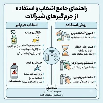 راهنمای انتخاب و استفاده از جرم‌گیرهای شیرآلات (خانگی و صنعتی)