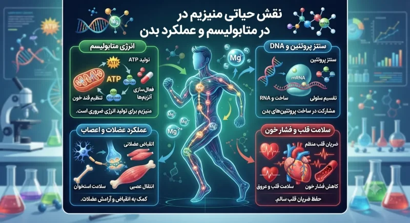 نقش منیزیم در متابولیسم و عملکرد بدن