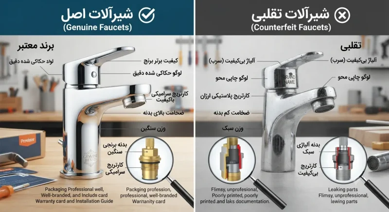 تفاوت شیرآلات اصل و تقلبی