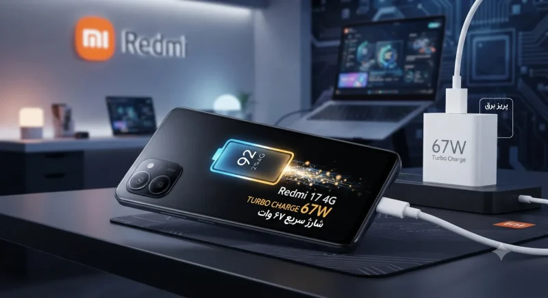 تصویر باتری و شارژ سریع گوشی Redmi 17 4G