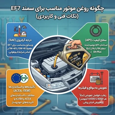 چگونه روغن موتور مناسب برای سمند EF7 انتخاب کنیم؟ (نکات فنی و کاربردی)