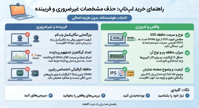 راهنمای خرید لپ تاپ با حذف مشخصات غیرضروری و فریبنده