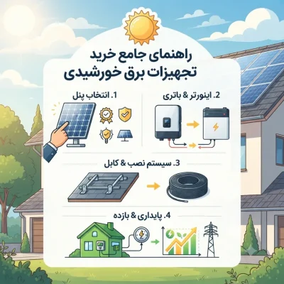 راهنمای جامع خرید تجهیزات برق خورشیدی: از انتخاب پنل تا پایداری انرژی