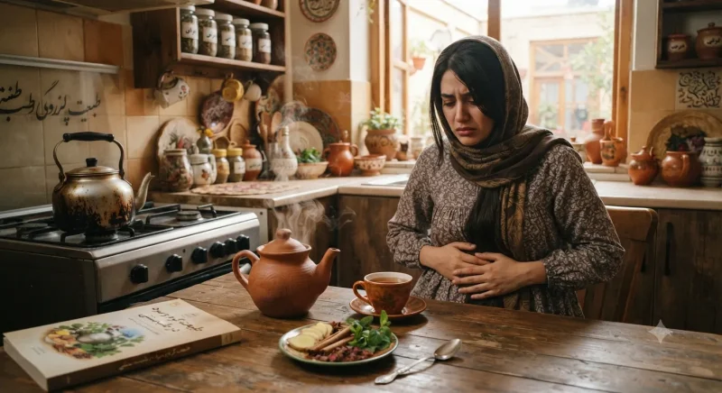 علائم نفخ شکم و سردی معده در طب سنتی و نیاز به دمنوش گرم