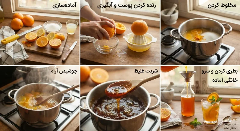 حل مشکلات رایج در طرز تهیه شربت پرتقال رفع اشکالات شربت پرتقال خانگی مانند شکرک و تلخی