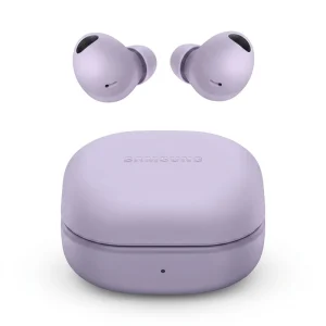 هدفون بلوتوثی سامسونگ مدل Galaxy Buds2 Pro با نویز کنسلینگ فعال (ANC)، درگاه شارژ USB Type-C، دارای میکروفون سه‌گانه، مقاوم در برابر رطوبت و عرق، مجهز به سنسور شتاب‌سنج و مقاومت در برابر آب IPX7