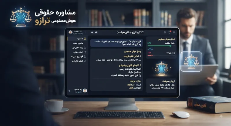 نمایش رابط کاربری مشاوره حقوقی با هوش مصنوعی ترازو