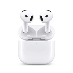 هدفون بلوتوثی اپل مدل AirPods 4 فاقد قابلیت نویز کنسلینگ، درگاه شارژ USB Type-C، شارژ بی سیم، با قابلیت اتصال به چند دستگاه، پشتیبانی از فرمان لمسی، نشانگر LED، پشتیبانی از دستیار صوتی، مقاوم در برابر آب