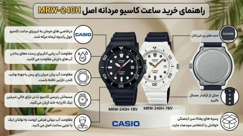 راهنمای خرید ساعت کاسیو مردانه اصل MRW-240H