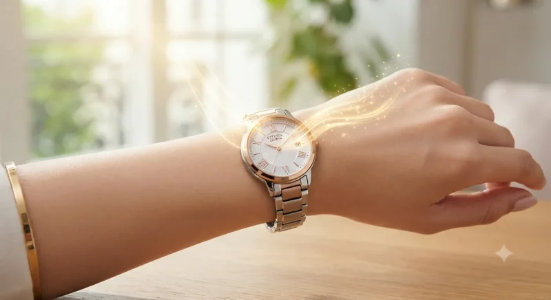 نمایش فناوری Eco-Drive در ساعت مچی زنانه سیتیزن با جذب نور
