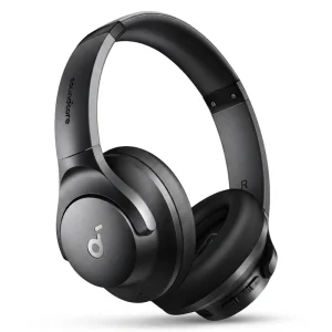 هدفون بلوتوثی انکر مدل Soundcore Q20i با نویز کنسلینگ فعال (ANC)، درگاه شارژ USB Type-C، دارای 2 میکروفون داخلی و 2 میکروفون خارجی، پشتیبانی از صدای Hi-Res از طریق کابل AUX