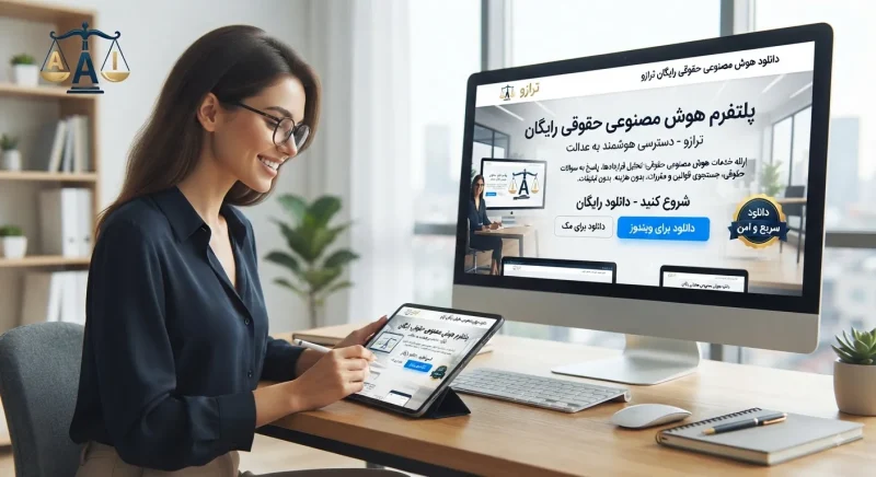 نمایش صفحه دانلود هوش مصنوعی حقوقی رایگان ترازو