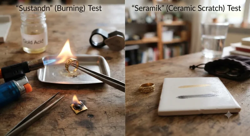 مجموعه روش های تشخیص طلا با سوزاندن و تست سرامیک در منزل