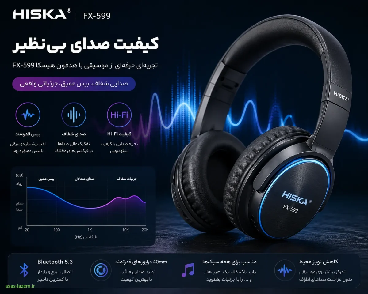 کیفیت صدای بلوتوثی هدفون هیسکا FX-599