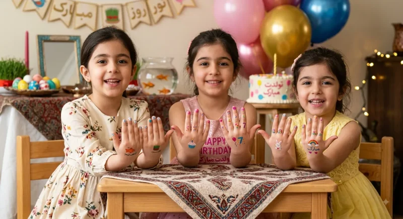 طرح های ناخن بچه گانه برای مناسبت هایی مثل نوروز و تولد