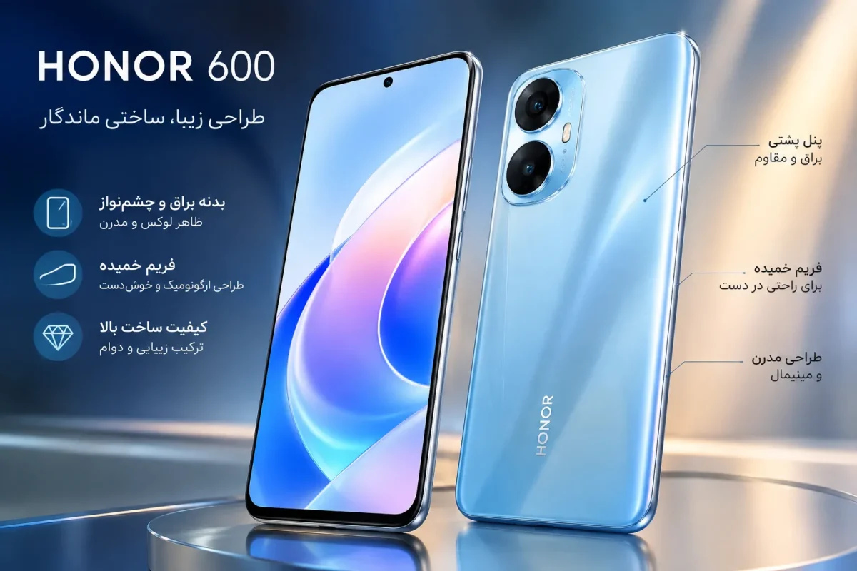 طراحی و کیفیت ساخت گوشی آنر 600 با بدنه براق و فریم خمیده