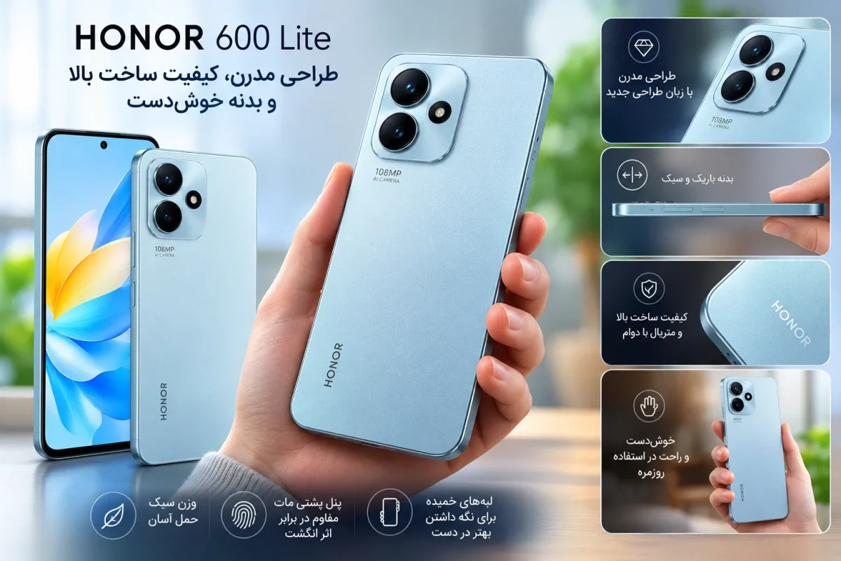 طراحی مدرن و کیفیت ساخت گوشی آنر 600 Lite با بدنه خوش دست