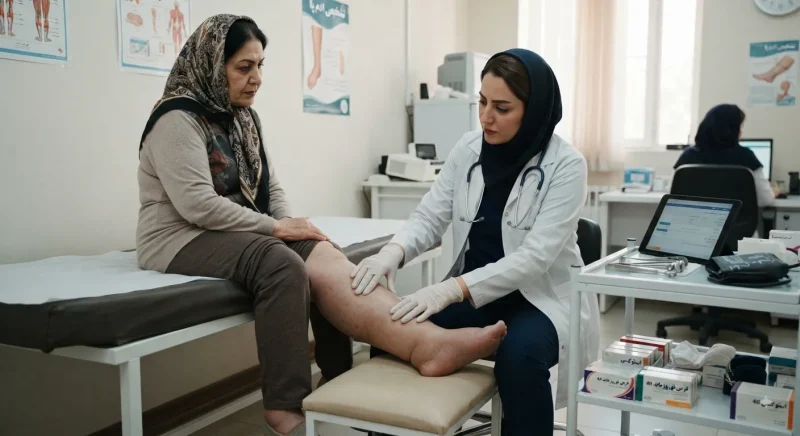 معاینه پزشکی برای تشخیص علت ورم پا و انتخاب داروی مناسب