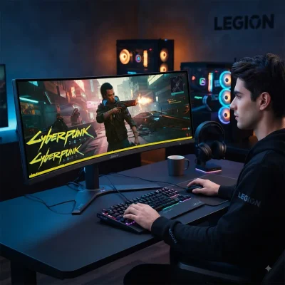 لنوو مانیتور گیمینگ Legion 34W-2C را با نمایشگر خمیده و فوق‌عریض عرضه کرد