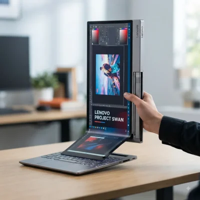 لنوو Project Swan؛ لپ‌تاپ ThinkBook با نمایشگر منعطف و قابل گسترش
